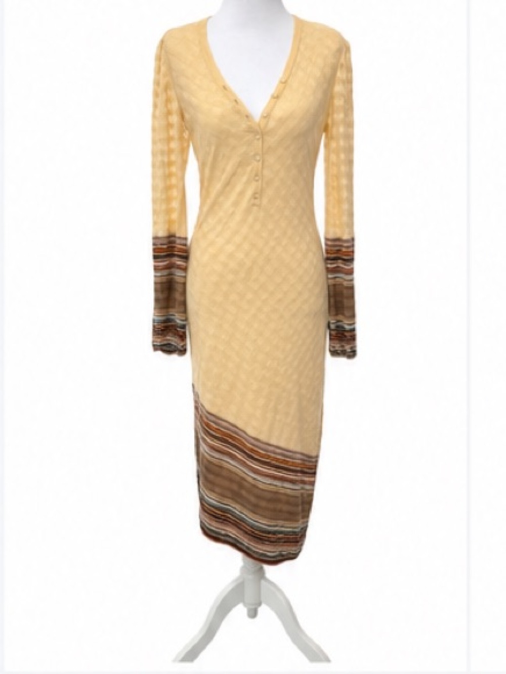 Missoni  Collector’s Knit V-Neck Long Sleeve Dress Angela Missoni 2003